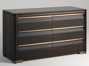 ERCOLE - Eucalyptus chest of drawers with integrated handles _ Mantellassi 1926